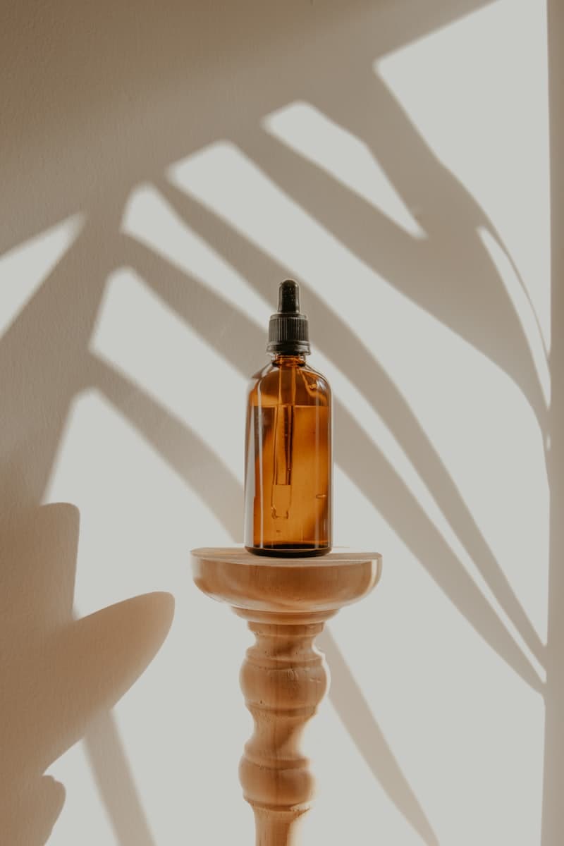 Amber dropper bottle still